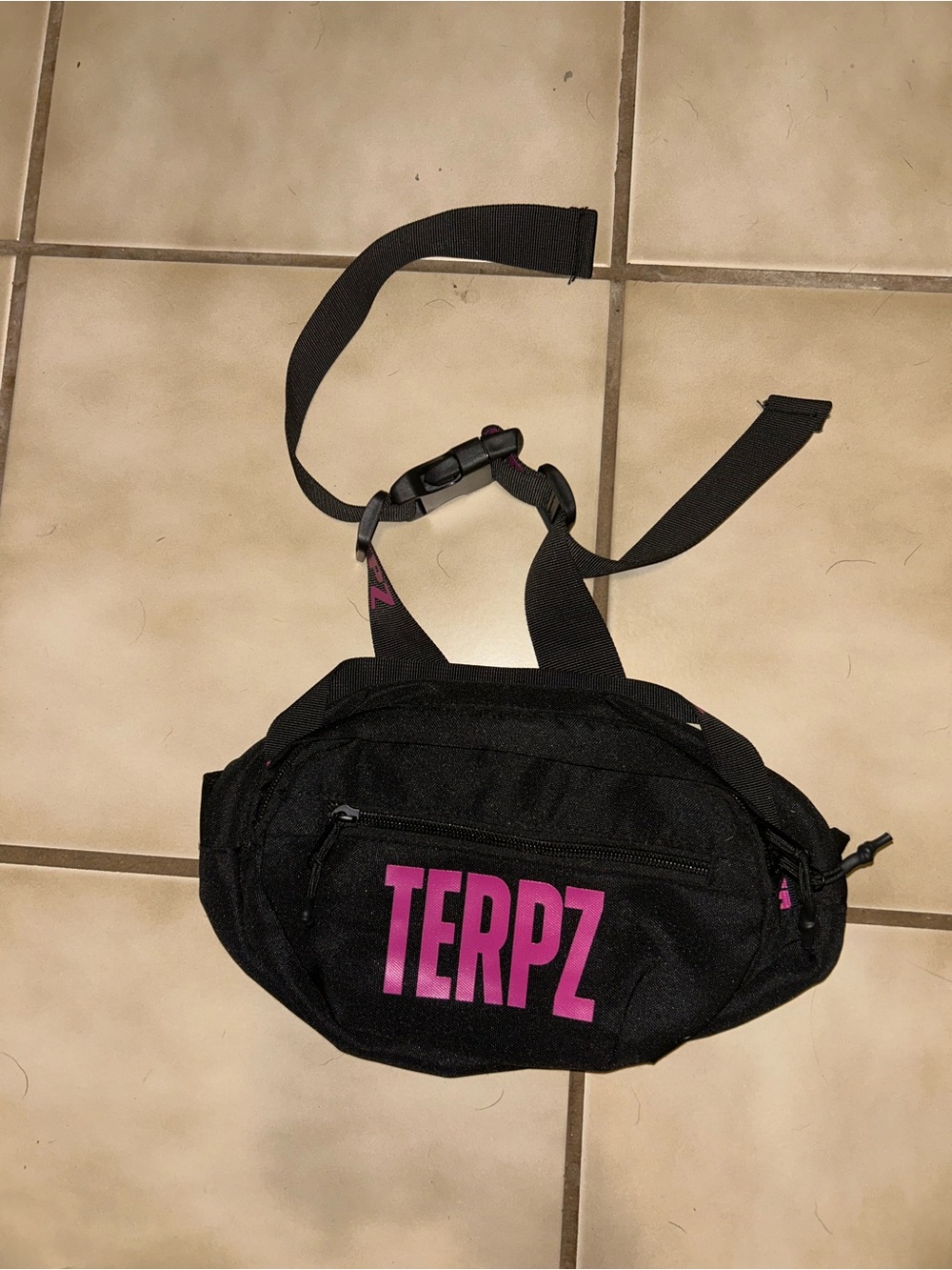 Black and Pink Mini Waist Bag